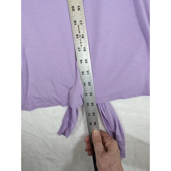 Veronica M Anthropologie Womens Solid Lilac Wide VNeck Spandex/Rayon Top Size M - Picture 9 of 9